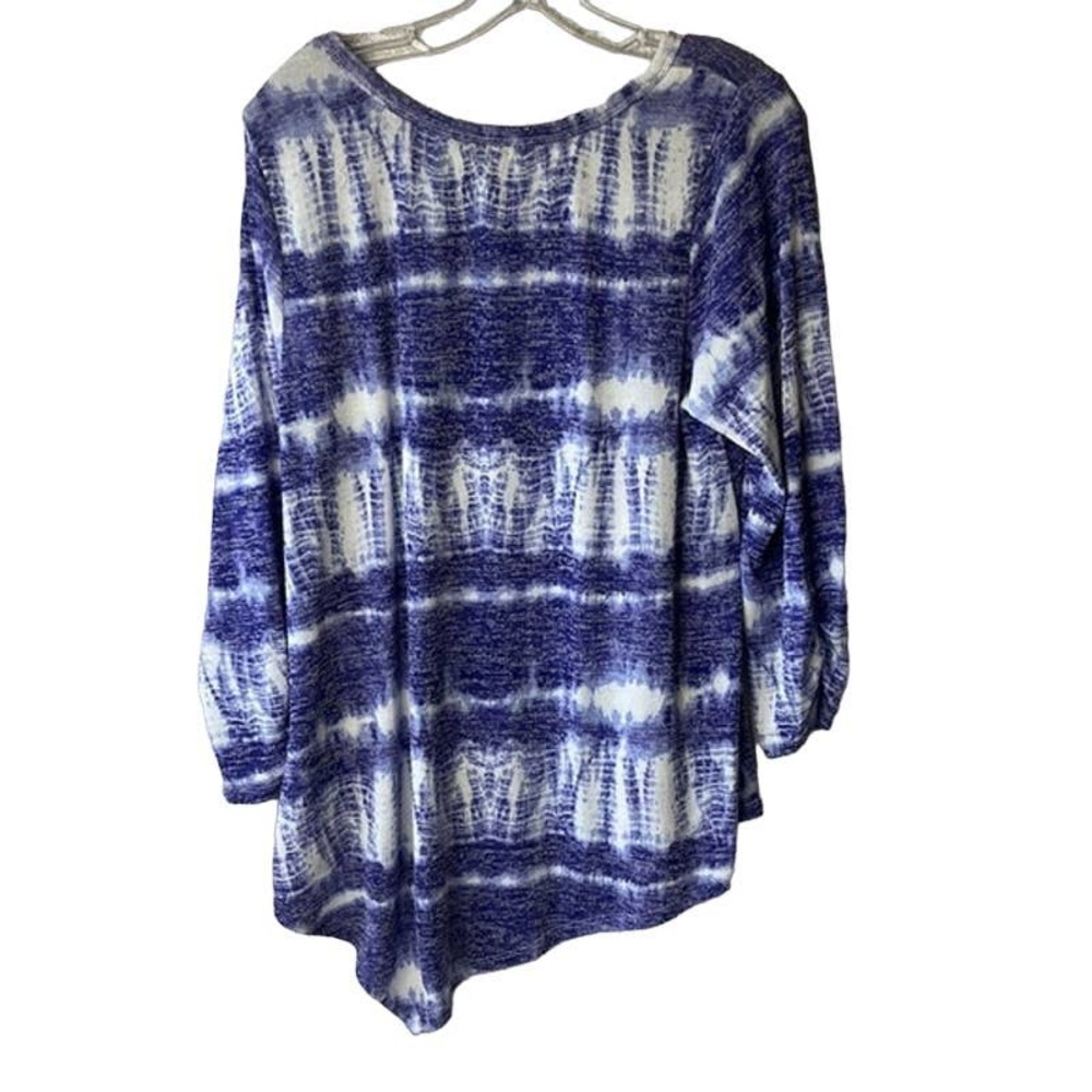 Blue and White Blouse